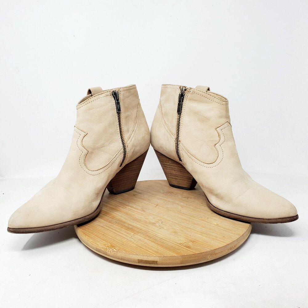 Frye Cream Heeled Boots
